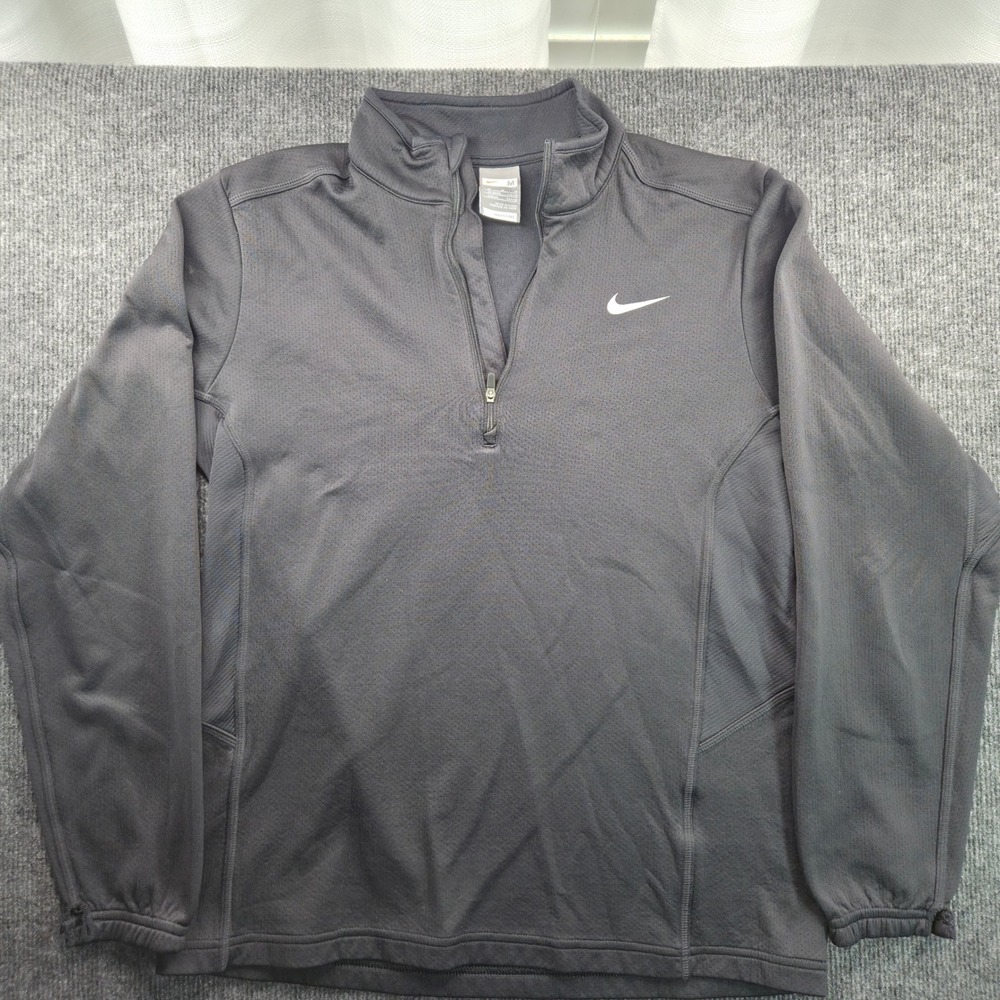 Nike Fit Dry Mens Medium Black Quarter Zip Pullover Athleisure Gorpcore 1/4 Zip